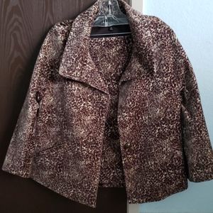 Talbots Cheetah Print Blazer & Skirt Set